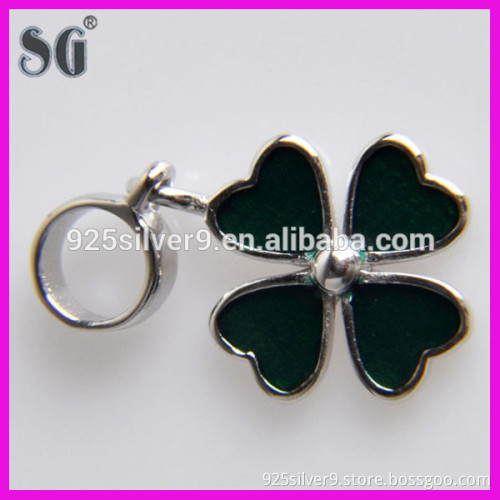 Wholesale New design green heart-shape leafs Necklace pendant